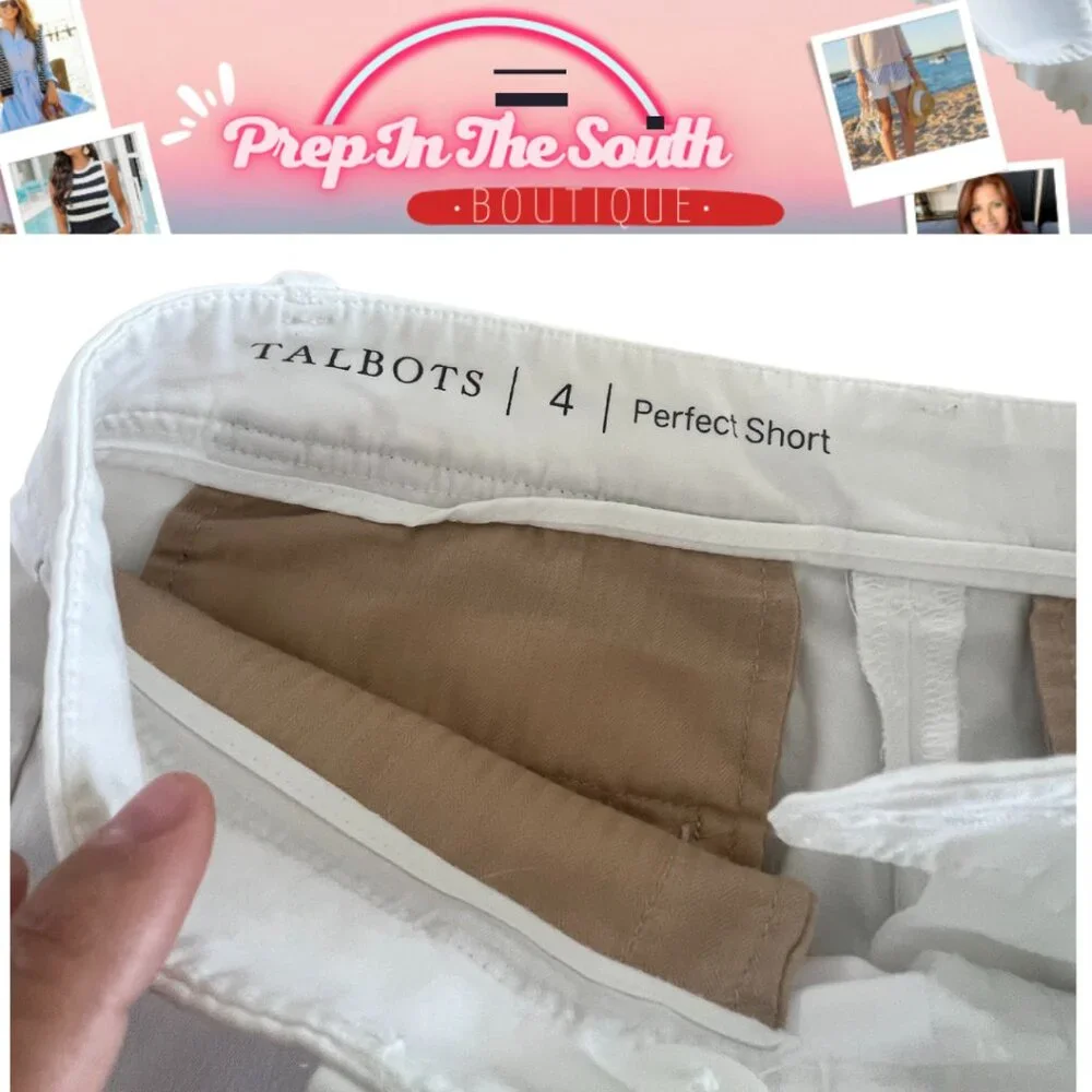 Talbots The Perfect Shorts โ White โ Size 4 โ 10" Inseam | Pre-Owned - Picture 6 of 7